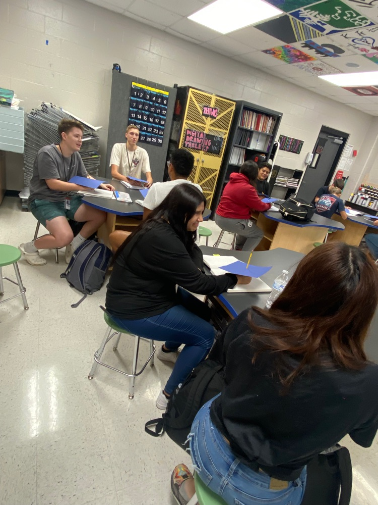 Art 1 students started their contour unit today! Here they are practicing blind continuous contour, continuous contour and contour drawings of their hands 