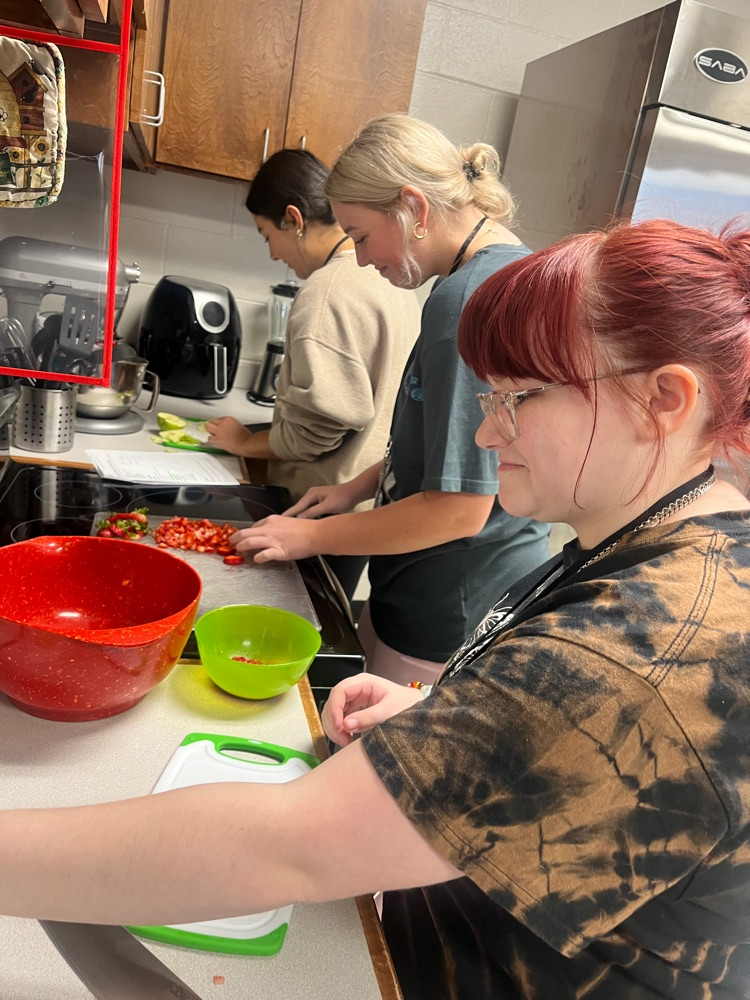 Culinary and Nutrition students have been working hard practicing new kitchen skills as well as cooperation, communication and time management in the culinary kitchen as we wrapped up our fruits unit! 