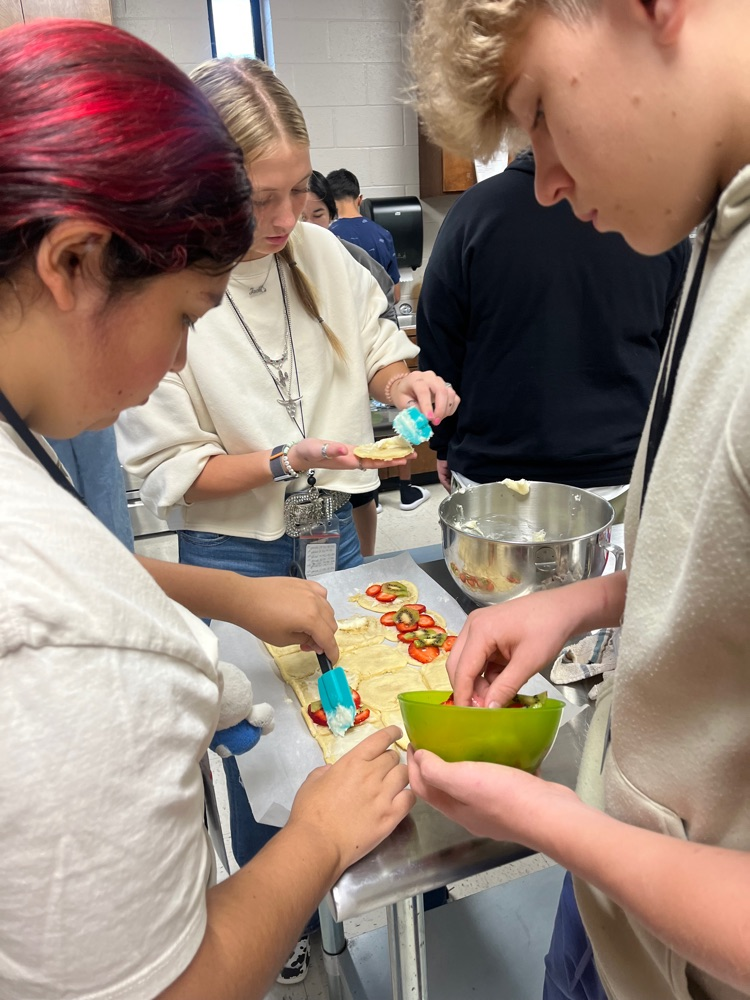 Culinary and Nutrition students have been working hard practicing new kitchen skills as well as cooperation, communication and time management in the culinary kitchen as we wrapped up our fruits unit! 