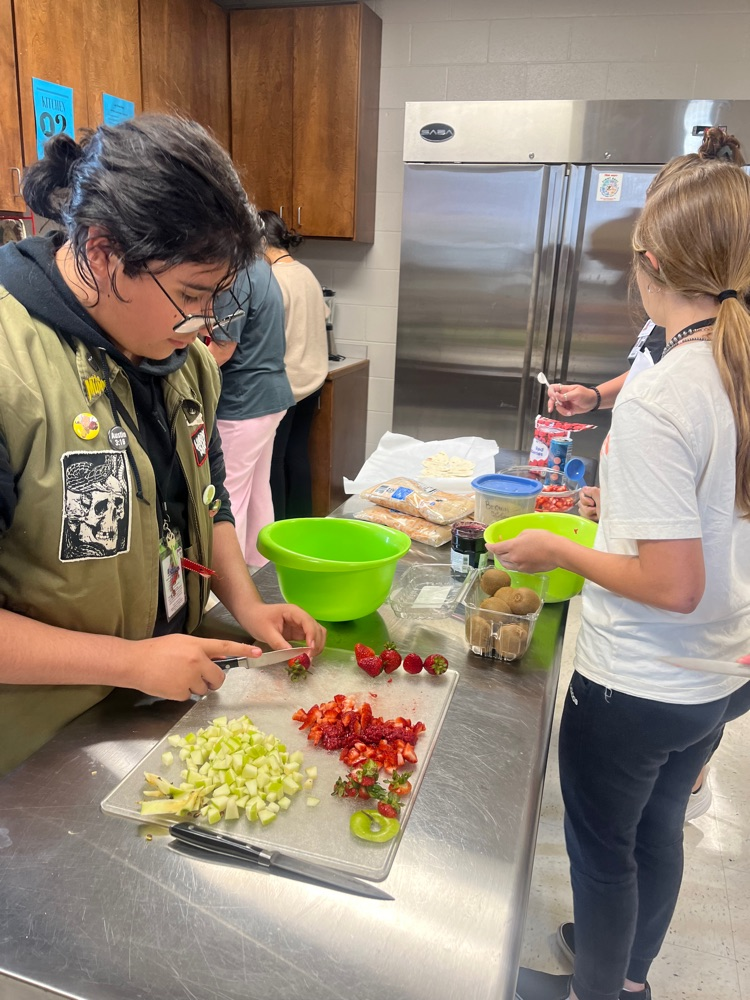 Culinary and Nutrition students have been working hard practicing new kitchen skills as well as cooperation, communication and time management in the culinary kitchen as we wrapped up our fruits unit! 