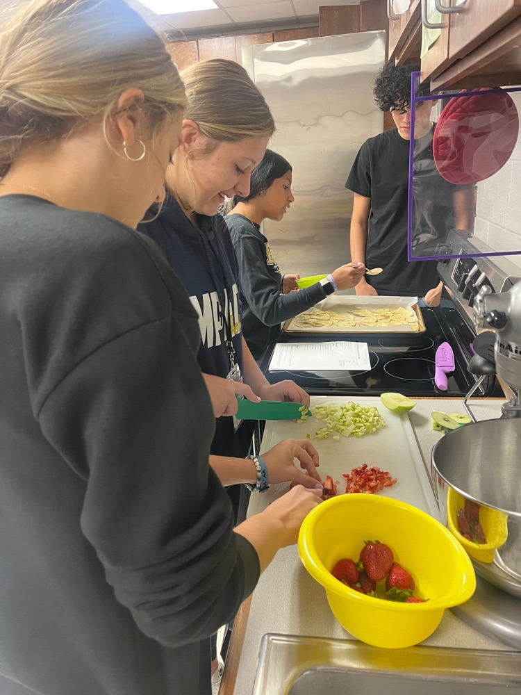 Culinary and Nutrition students have been working hard practicing new kitchen skills as well as cooperation, communication and time management in the culinary kitchen as we wrapped up our fruits unit! 