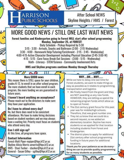 After school program update