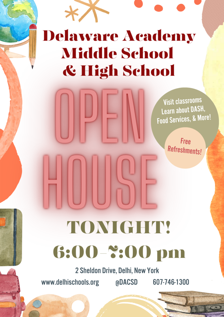 open house poster - tonight, 6 - 7 pm