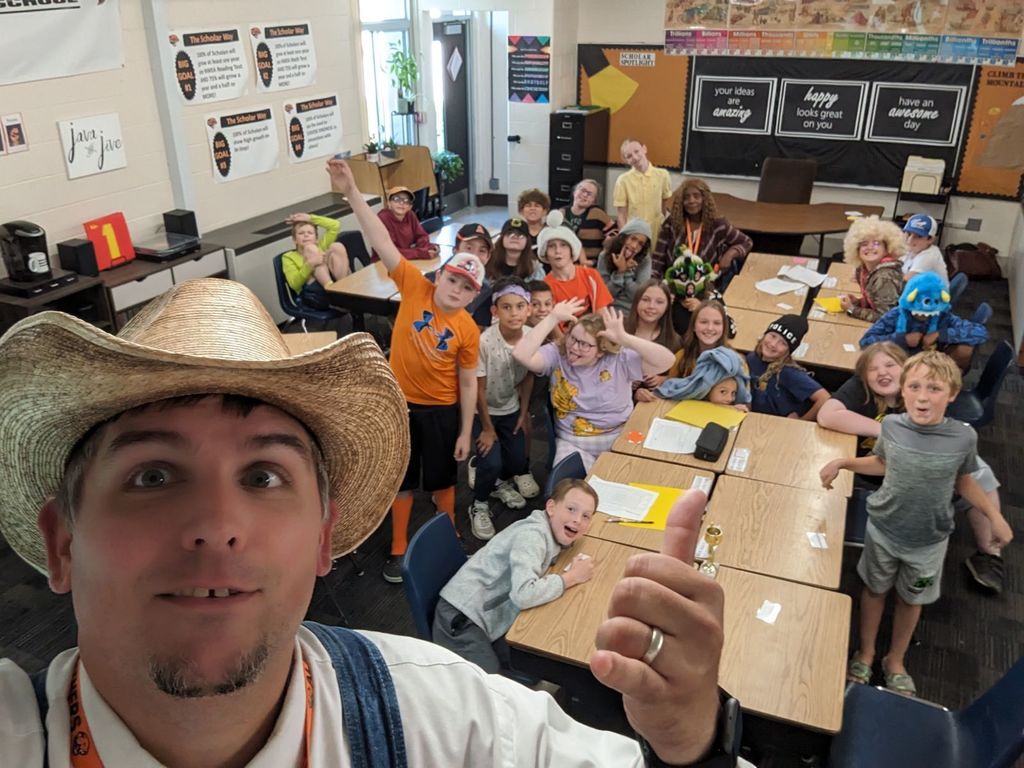 Crazy hat and sock day at Pine Avenue