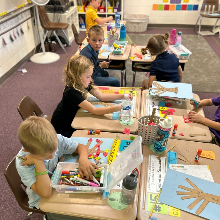 We practiced counting and making groups of ten today by making fall trees!!