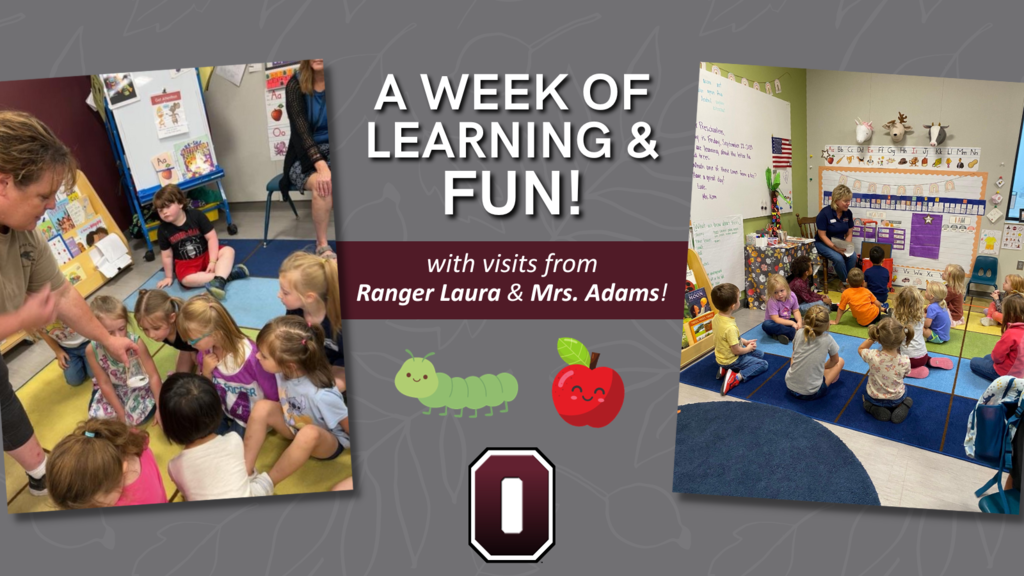 🍎🐛 A Week Full of Learning and Fun! 🐛🍎  Thank you to our amazing community partners! This week, our preschoolers were visited by Ranger Laura and Mrs. Adams. Ranger Laura brought caterpillars, and Mrs. Adams taught students about apples!  Thank you, Ranger Laura and Mrs. Adams, for sharing your time and wisdom with our learners! 📚