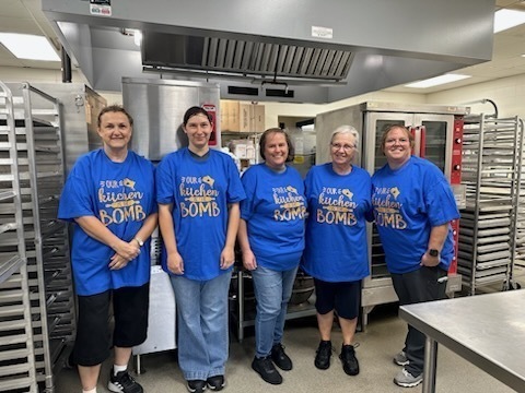 five kitchen staff members at the kindergarten