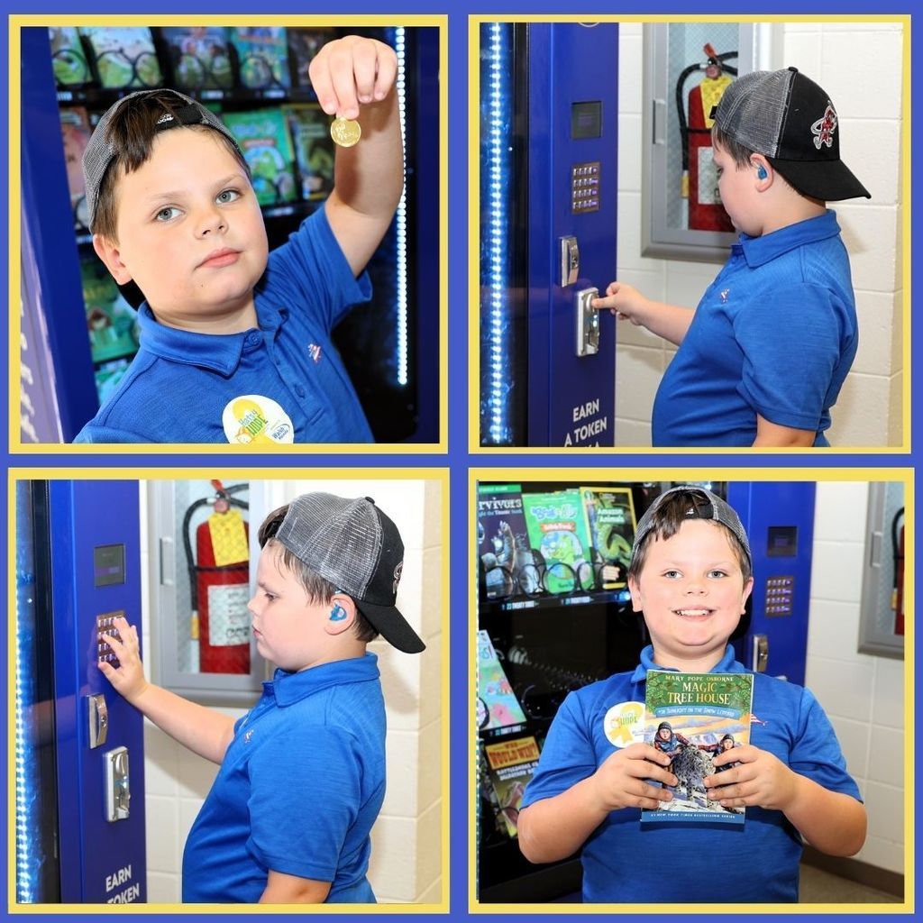 Luke Davidson making his book choice