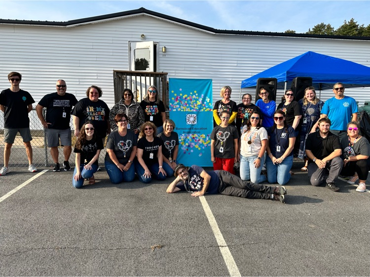 Barnstead Elementary teachers posed for a group photo before Family Fun Night