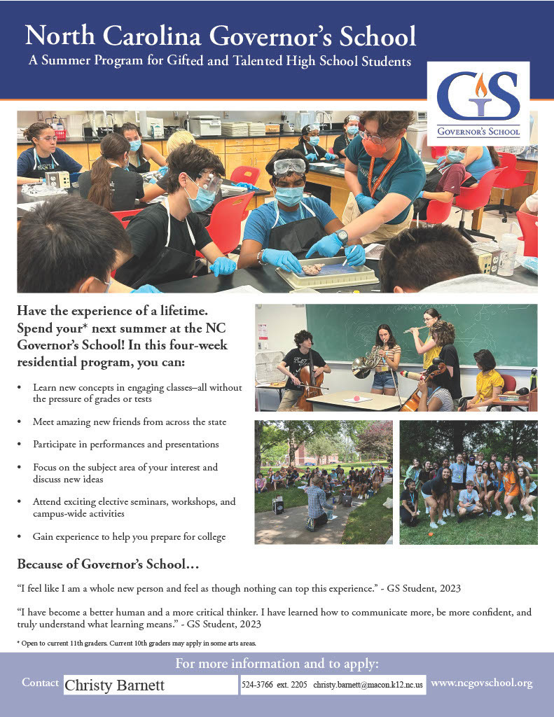 Governor's School Recruitment Flyer