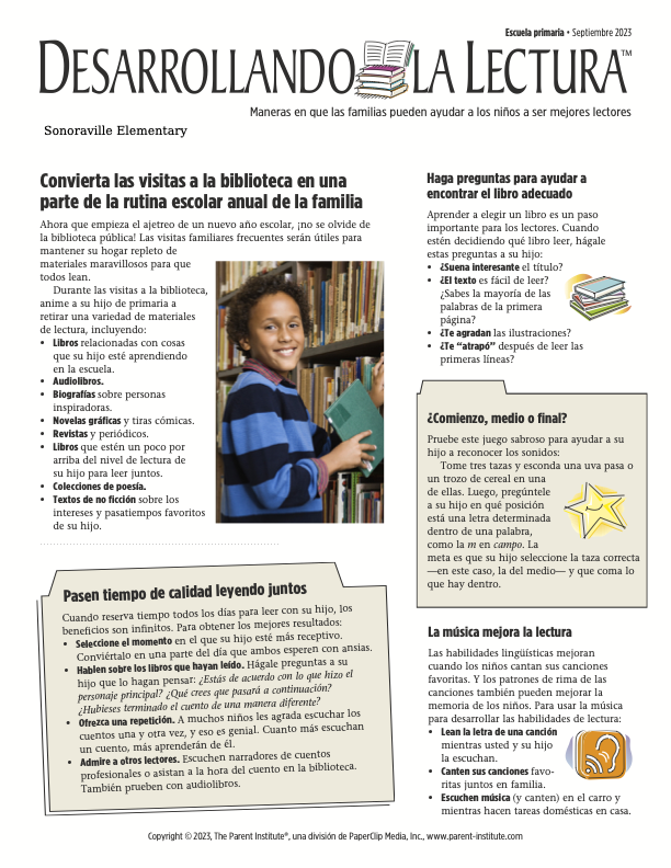 Building Readers Newsletter in Spanish 