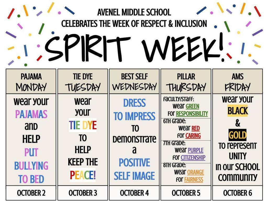 Spirit week  October 2nd