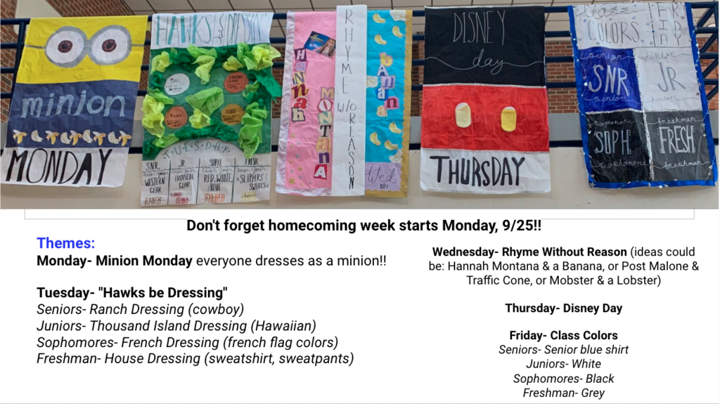 Homecoming Themes for this week