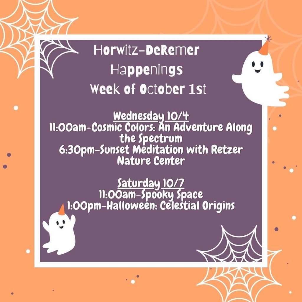 Weekly Agenda for the Planetarium