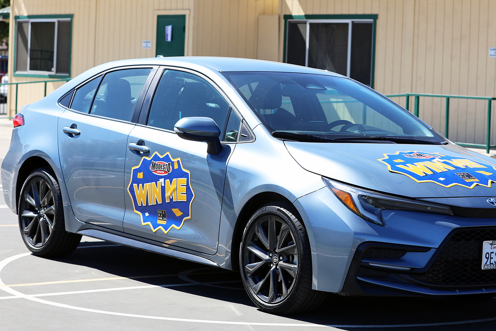 Toyota Corolla on display at Argus High School