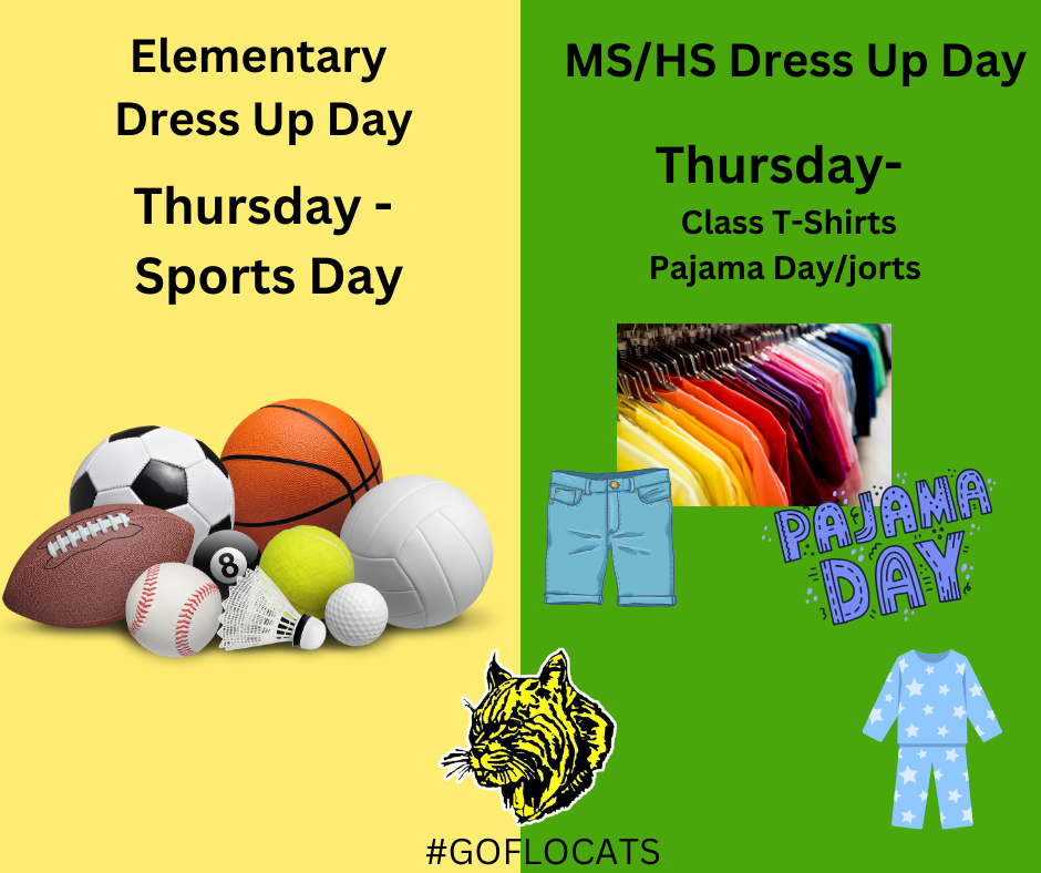 Elem sports day ms/hs class tshirt pj day