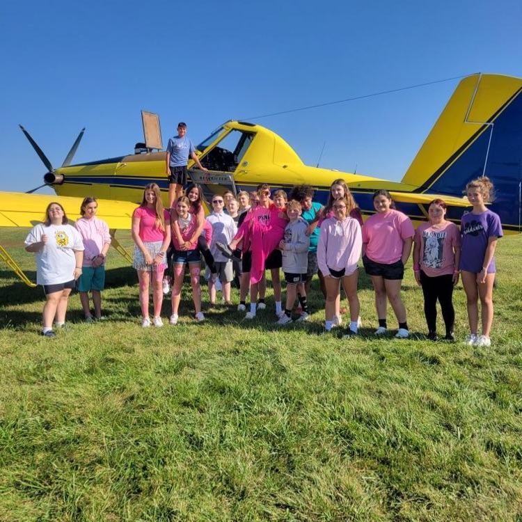Students in flight and space had a great trip to the airport today! We spoke to a pilot with Precision Aerial. He let us explore a bit, gave us some learning on parts of his plane and answered a lot of questions. Thank you! 