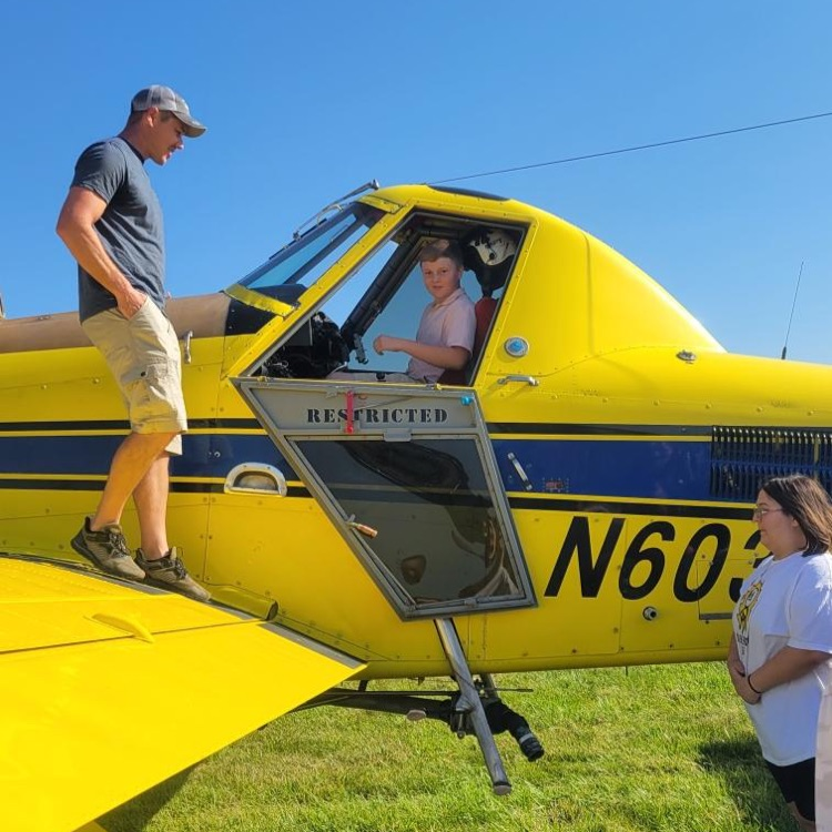 Students in flight and space had a great trip to the airport today! We spoke to a pilot with Precision Aerial. He let us explore a bit, gave us some learning on parts of his plane and answered a lot of questions. Thank you! 