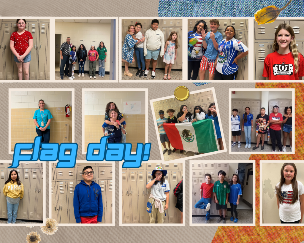 Students wearing colors for flag day to celebrate Hispanic heritage month