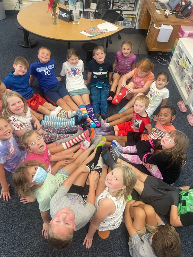 Day 3 of HES Spirit Week: Crazy Sock Day!  More photos to be added as they come in!  🔴🔵 #HESRedHawks #USD415 #RedHawkReady #Hiawathaks #HiawathaKansas #VisitHiawatha 🔴🔵