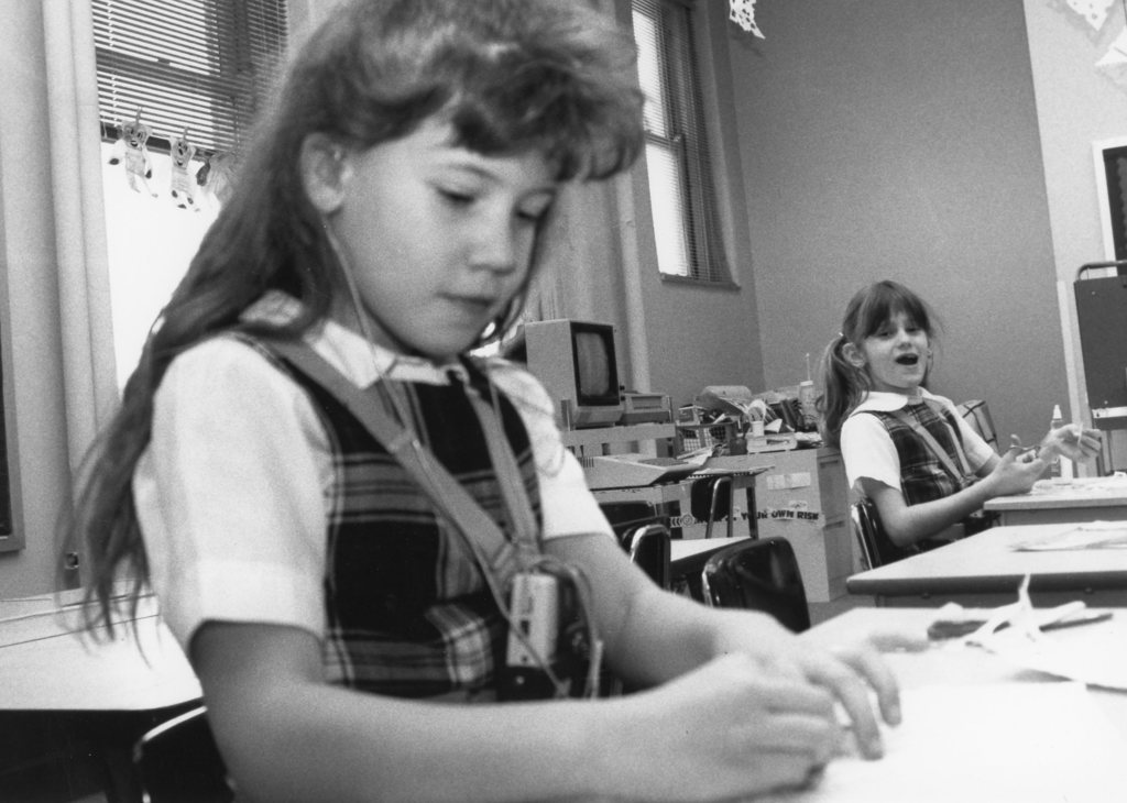 two students are working