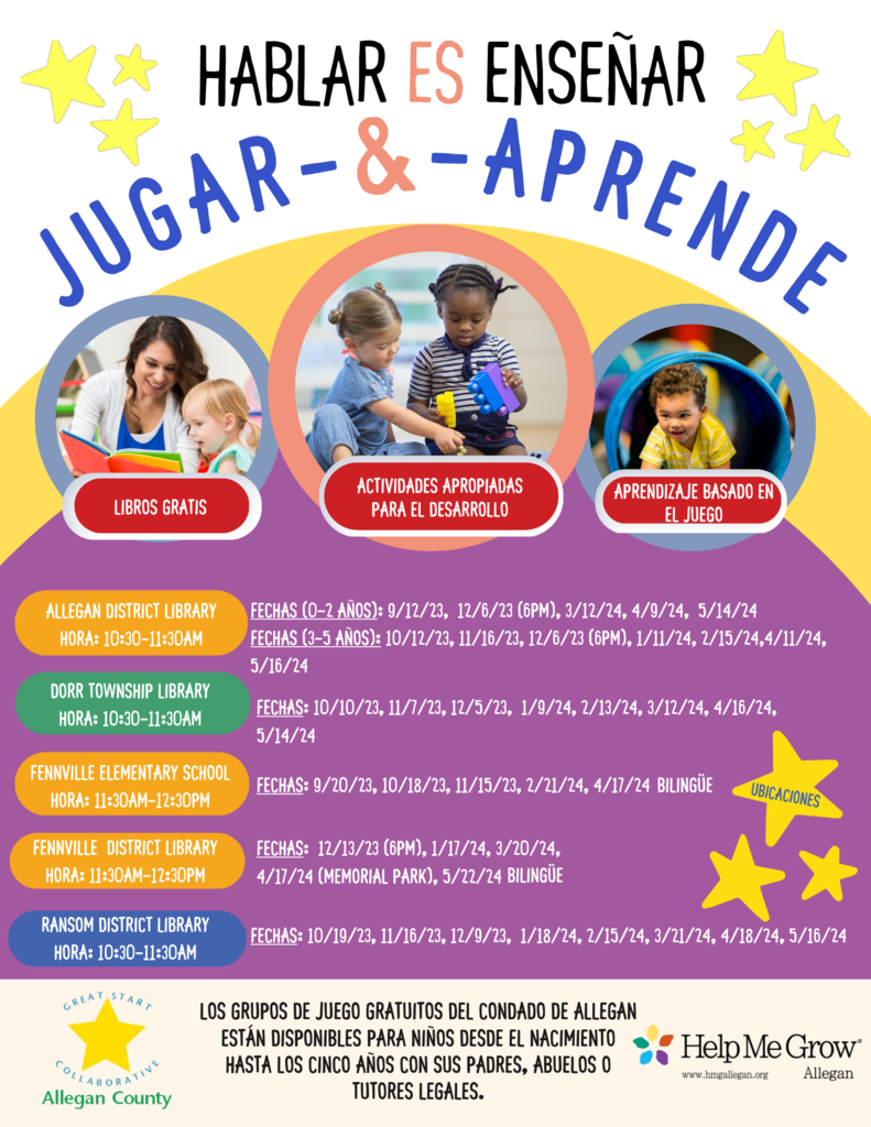 Spanish playgroup calendar