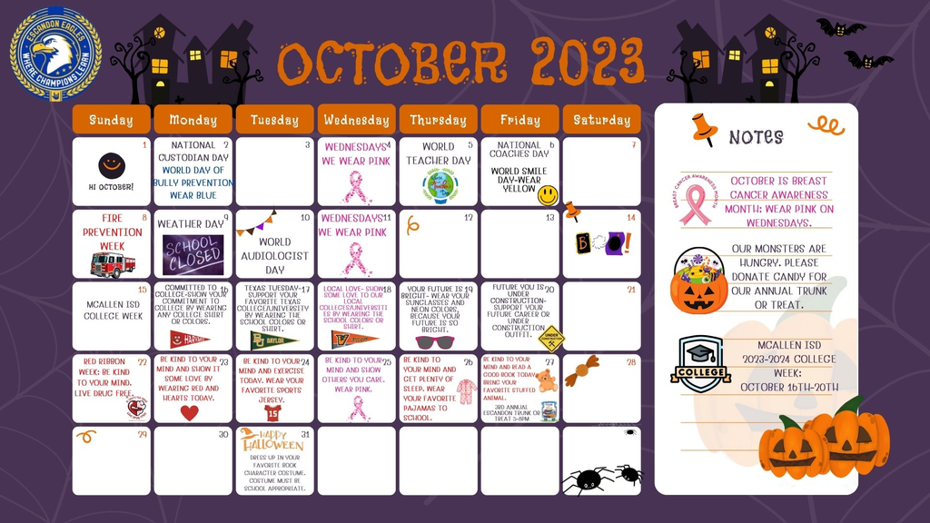 October Calendar