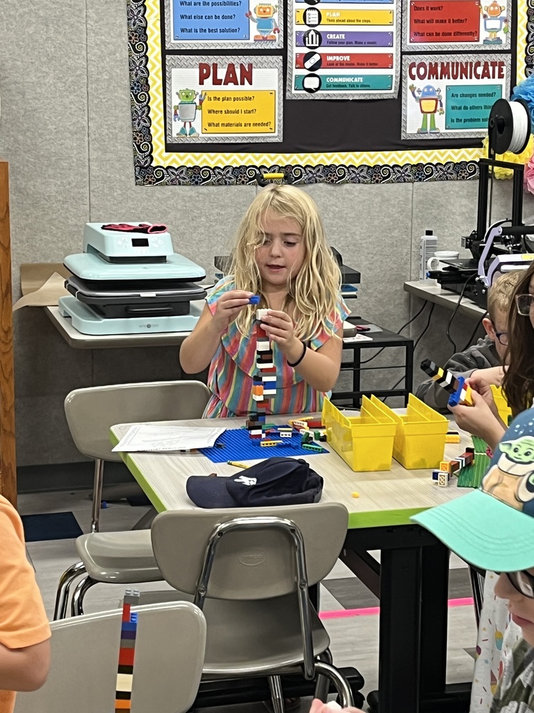 Student building a tower