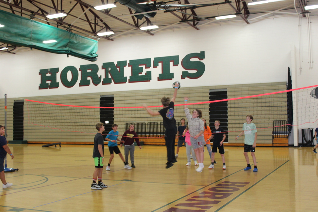 volleyball game in gym