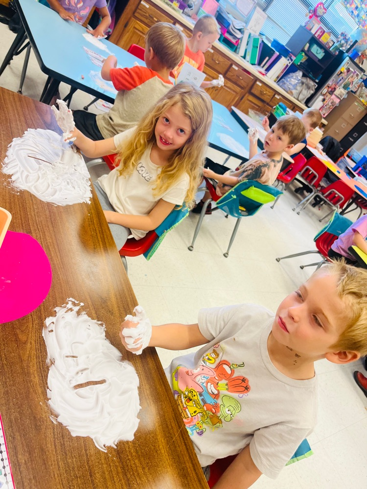 kids with shaving cream