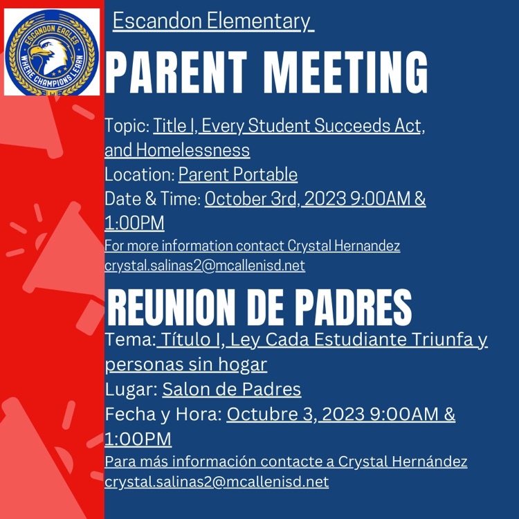 Parent Meeting Flyer