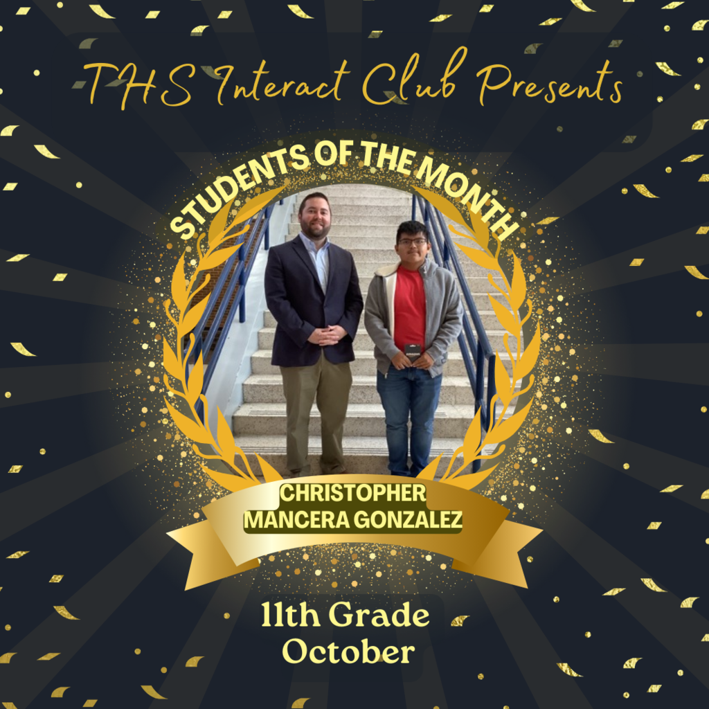11th grade teacher nominated student of the month