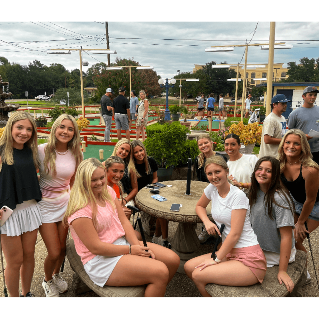 Tyler Legacy golf team at their putt-putt fundraiser