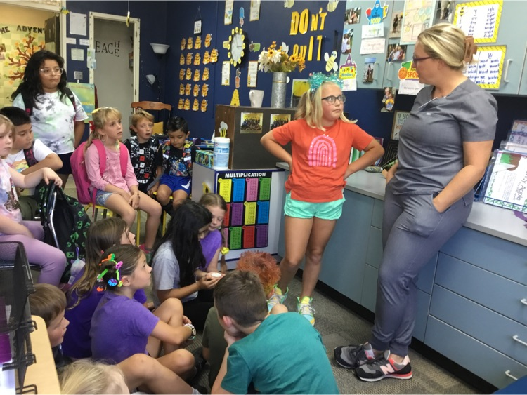 Sedara Sholtz talking to the class about her job as an emergency room PA.