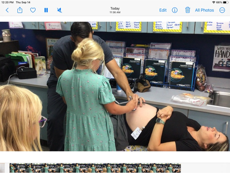 Dr. Olson and his wife ,Audra, demonstrating how to hear a babies heart beat.