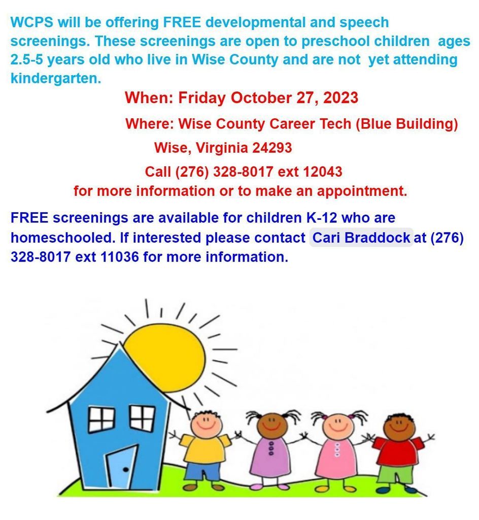 Early Childhood Special Education Flyer.  Call Cari Braddock at 2763288017 for more information