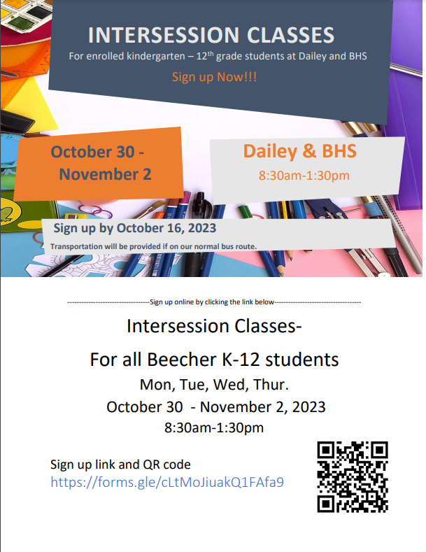 Intersession sign up