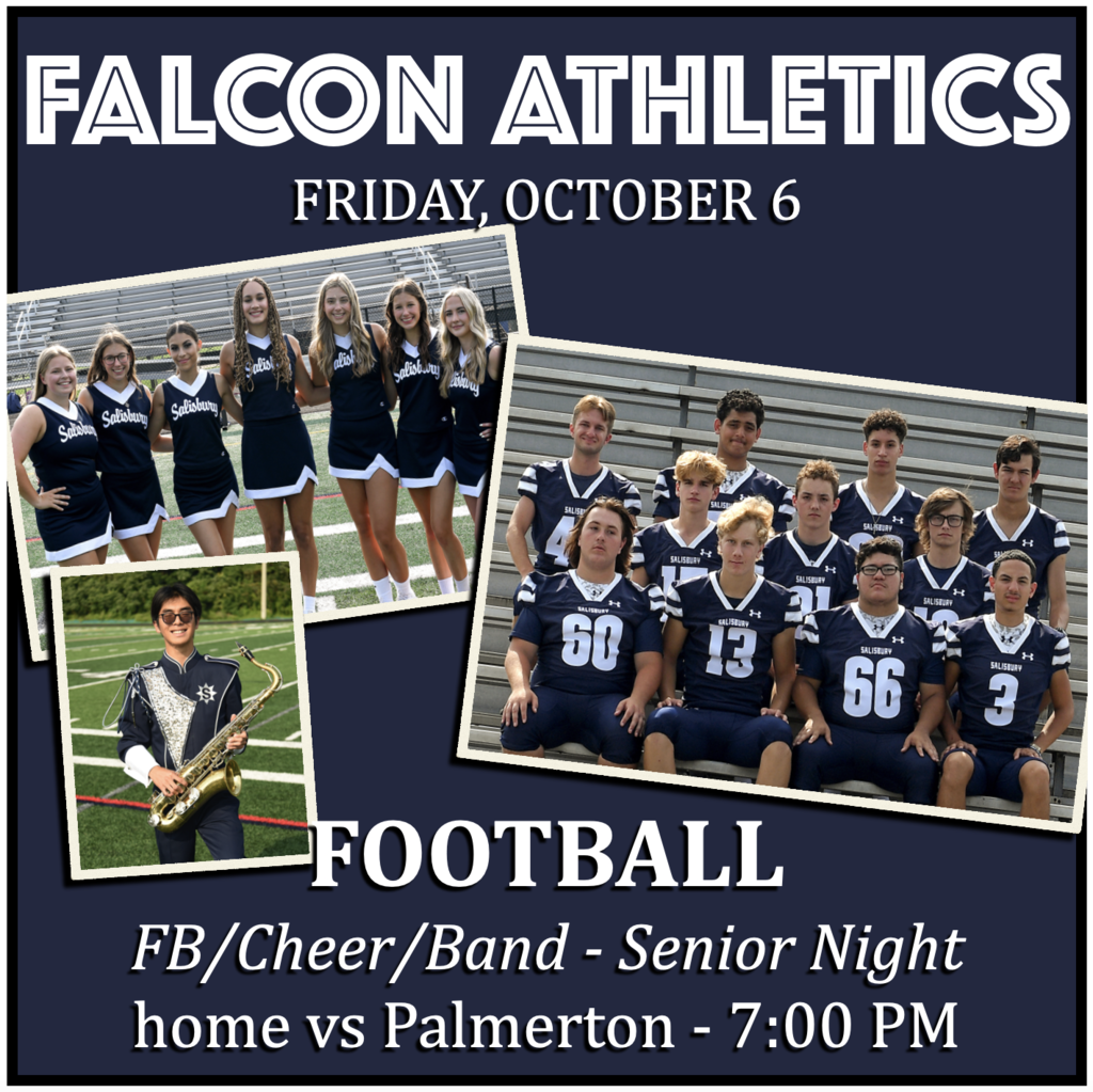 FOOTBALL: Senior Night home vs Palmerton - 7:00 PM.