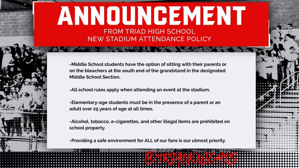 New THS Stadium Spectator Guidelines