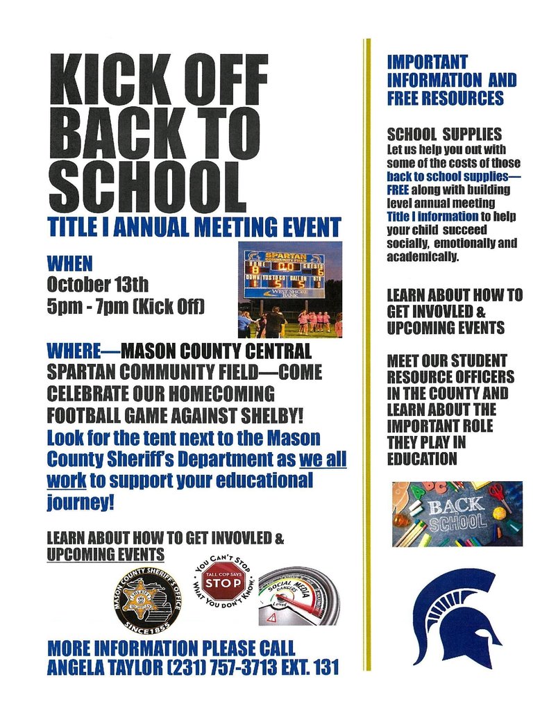 Mason County Central Title 1 flyer