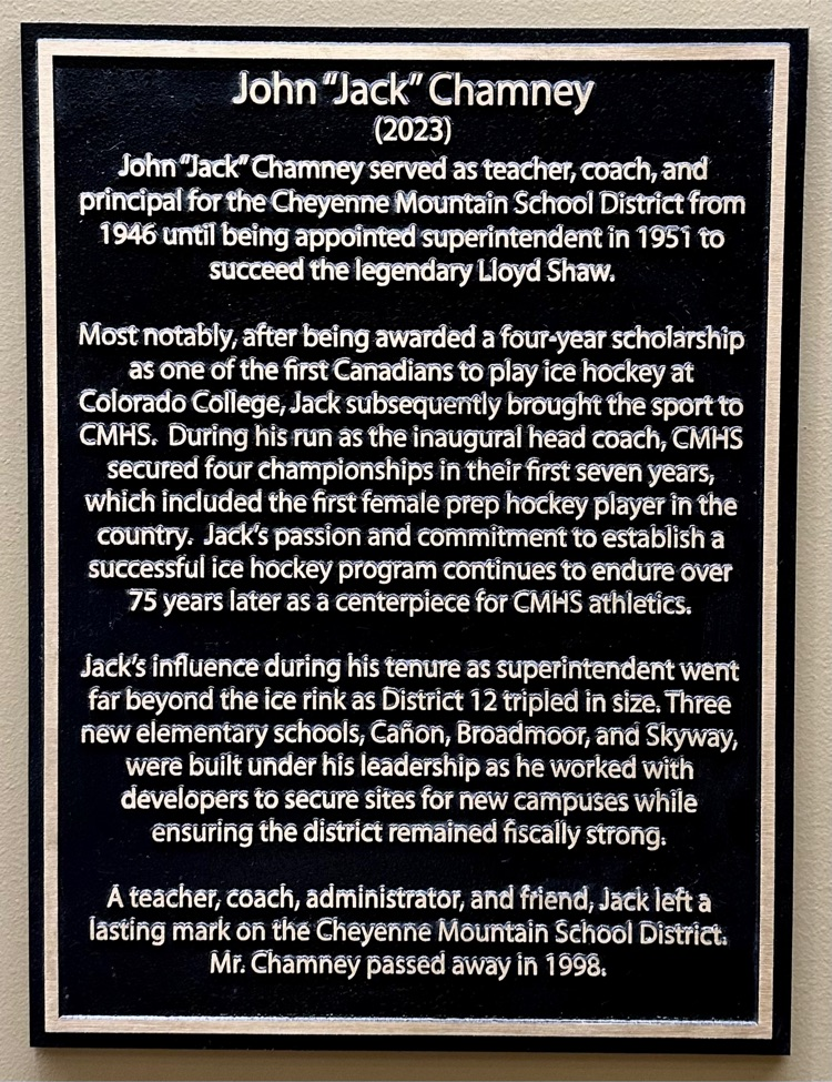 A very deserving honor to the late John "Jack" Chamney and Richard Marold as this year's recipients of the D12 Hall of Fame!