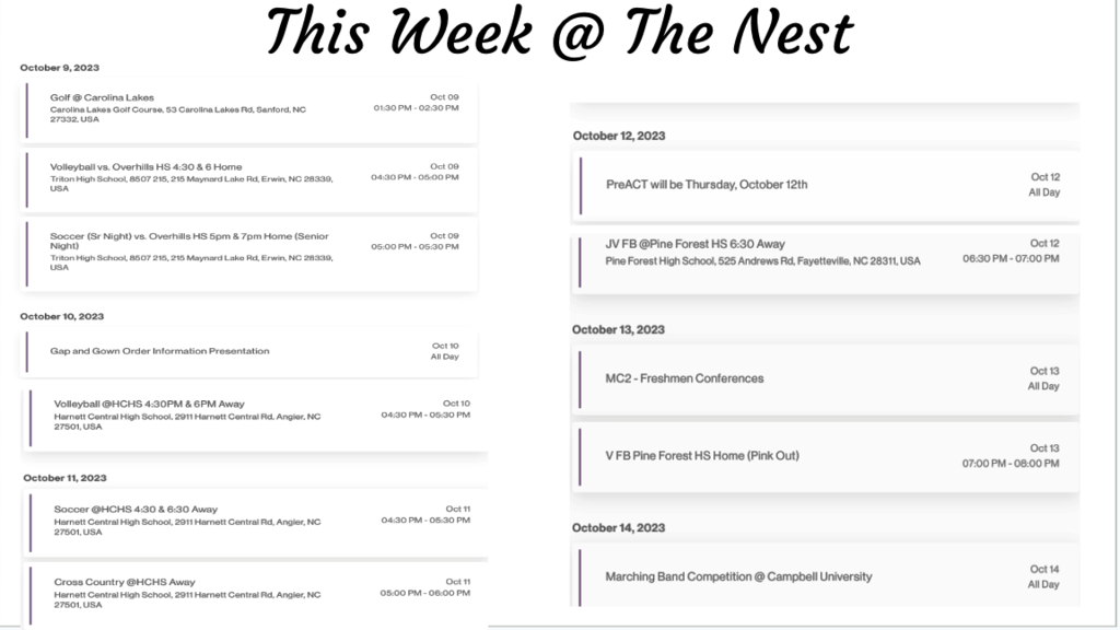 This Week @ ThE Nest