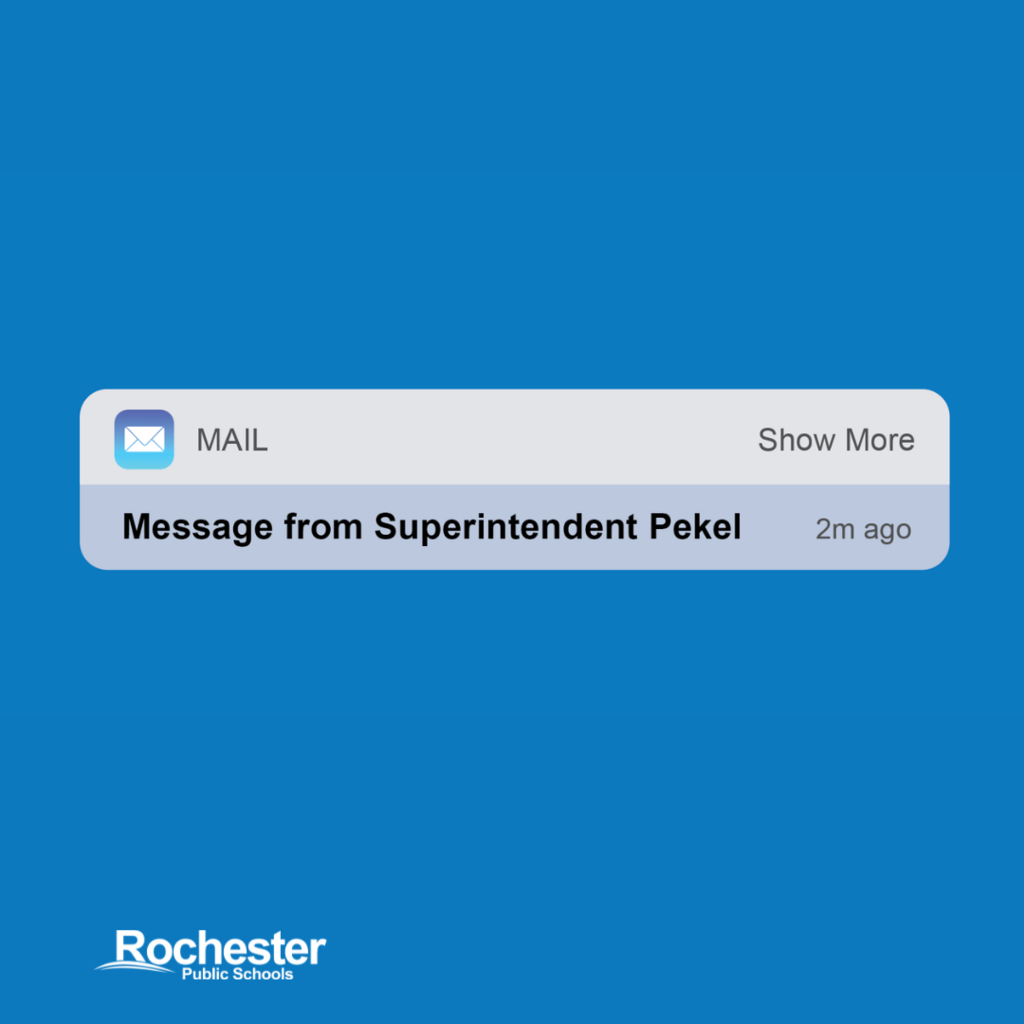Message from Superintendent Pekel