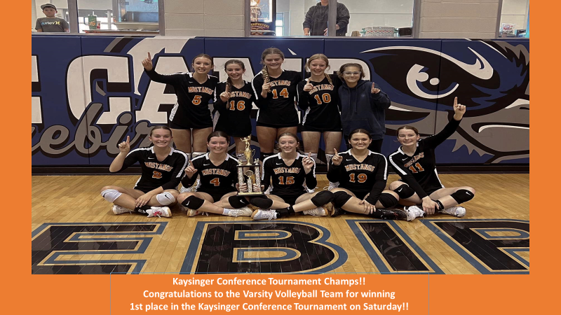 Volleyball team with trophy - Kaysinger Tournament Champs