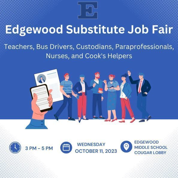 graphic with people standing talking and info Oct 11, 3-5 pm, EMS cougar lobby
