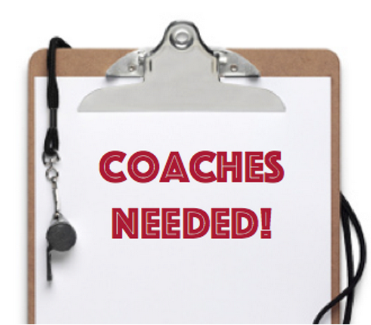 Clip board stating "coaches neeeded"