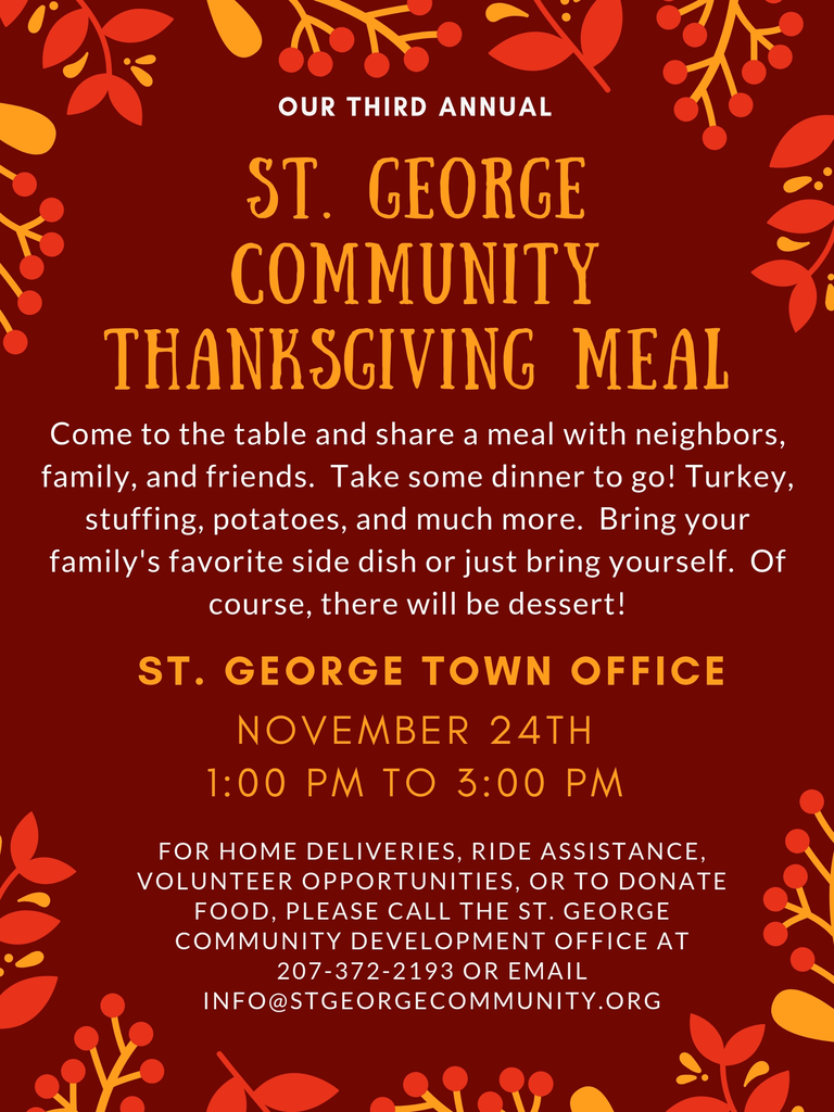 St. George Community Development Corporation's 3rd Annual Thanksgiving Meal at the Town Office