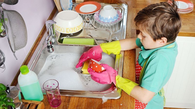 Washing dishes