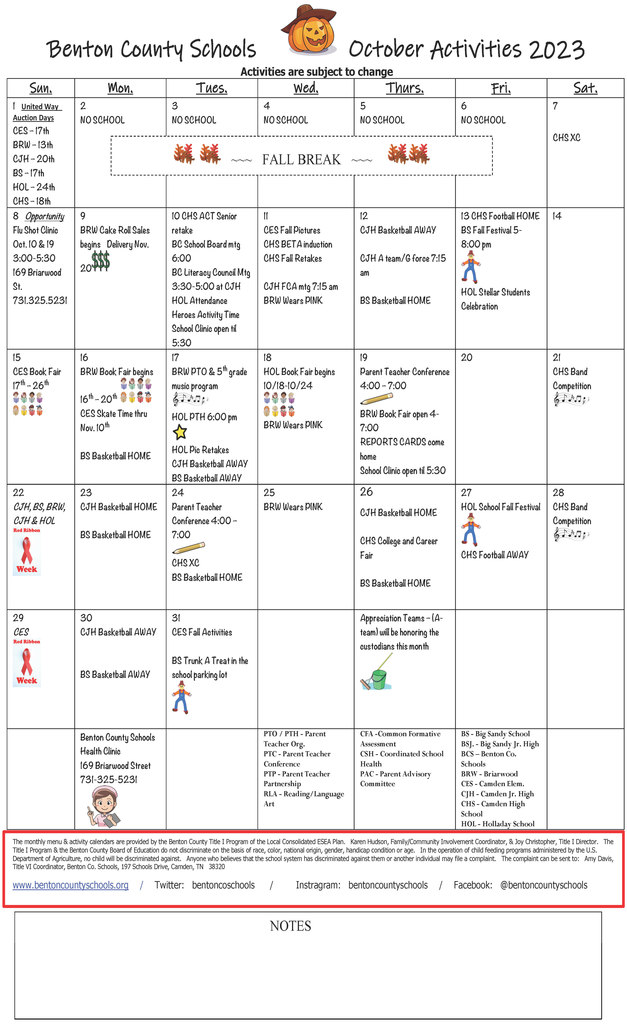 October Activities