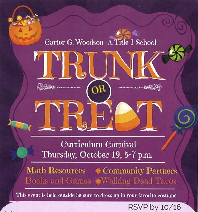 Trunk or Treating flyer in English